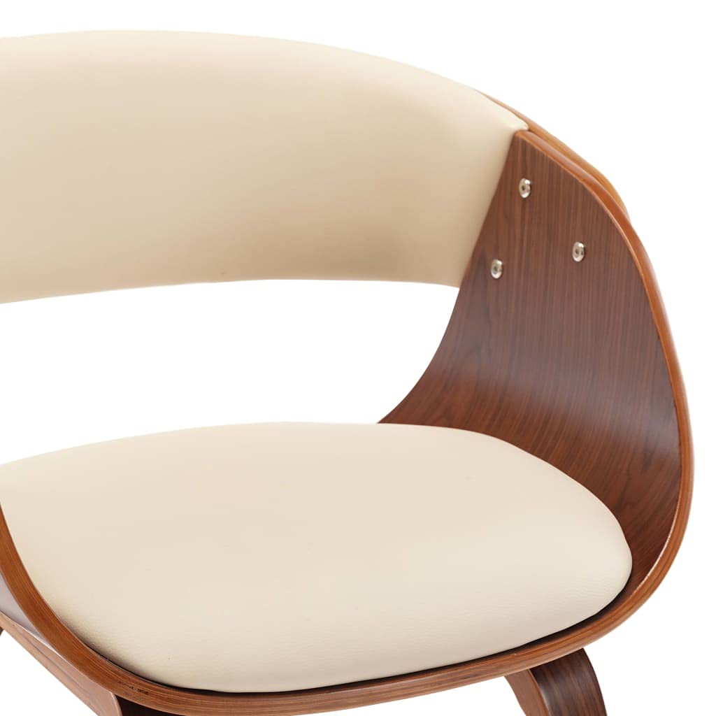 Foto 8 pulgar | Silla De Comedor Vidaxl  Color Crema  Madera Curvada Y Piel Sintética - Venta Internacional.