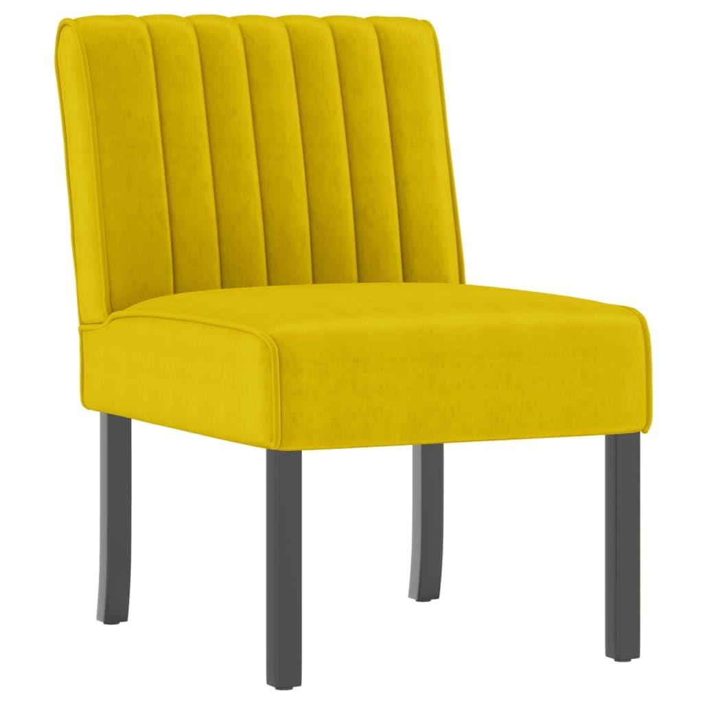 Foto 1 | Sillón Vidaxl Moderno De Terciopelo Amarillo Con Patas De Madera - Venta Internacional.
