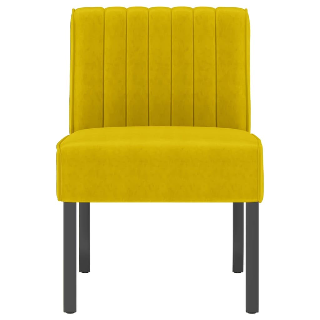 Foto 4 pulgar | Sillón Vidaxl Moderno De Terciopelo Amarillo Con Patas De Madera - Venta Internacional.