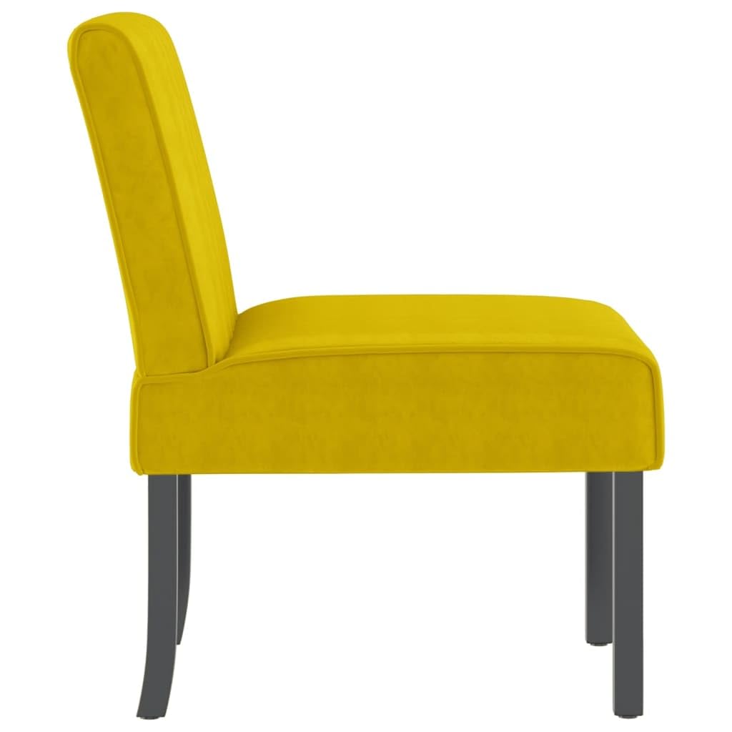 Foto 4 | Sillón Vidaxl Moderno De Terciopelo Amarillo Con Patas De Madera - Venta Internacional.