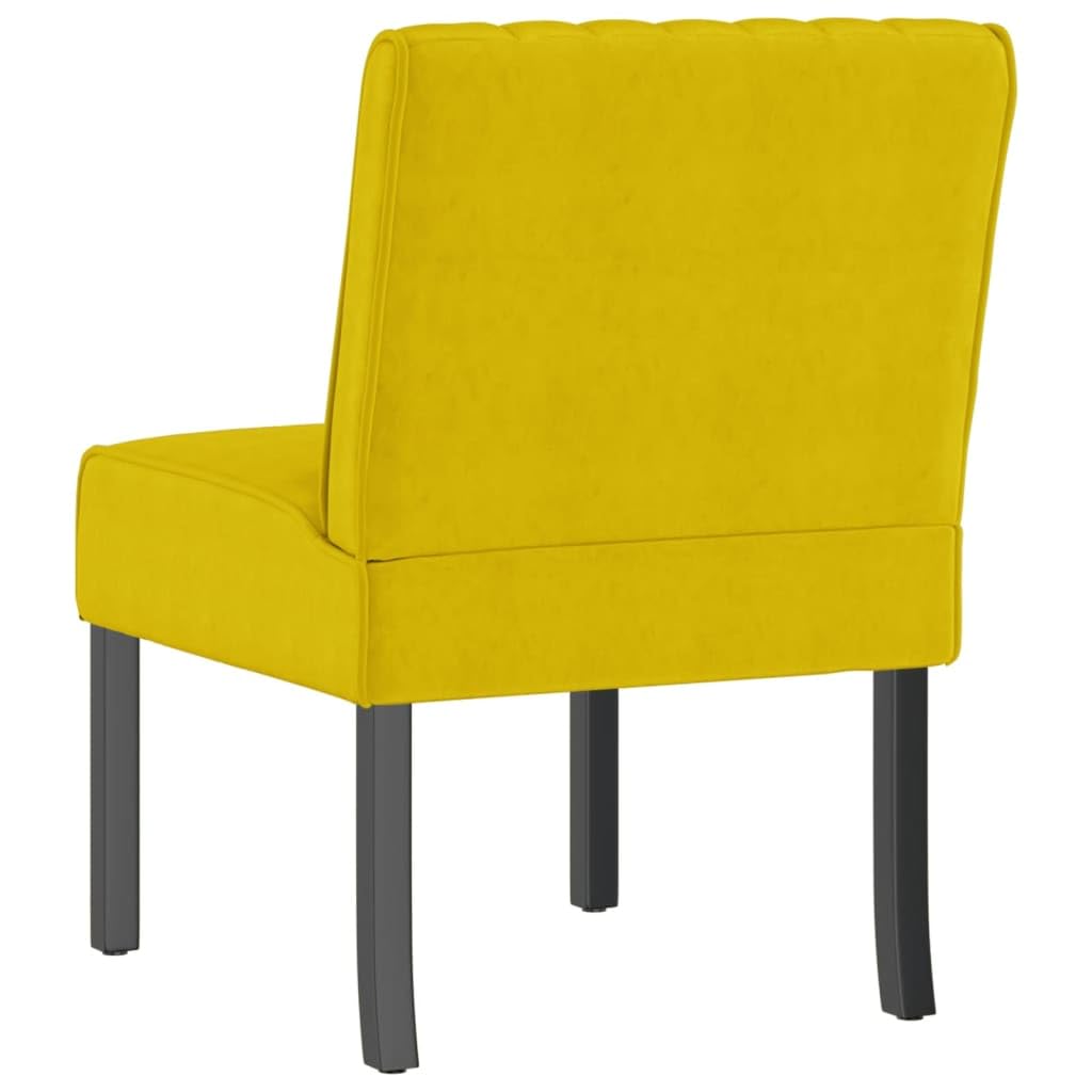 Foto 5 | Sillón Vidaxl Moderno De Terciopelo Amarillo Con Patas De Madera - Venta Internacional.