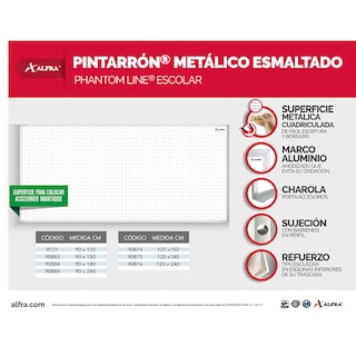Foto 4 | Pizarra Pintarrón Imantado Alfra Línea Phanton 120 X 180 CM