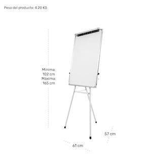 Foto 6 | Pizarron Blanco 90x60cm Caballete Tripie Altura Ajustable