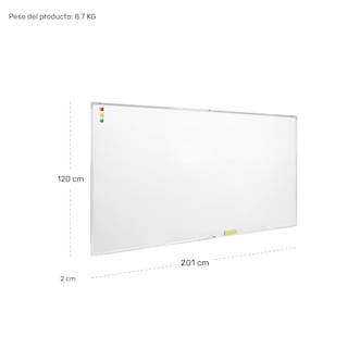 Foto 5 | Pizarrón Blanco Escolar 120x201cm Marcadores Borrador Imanes