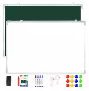 Foto 1 | Pizarrón Magnética + Panel De Tiza Para Escritura 45 X 60 Blanco