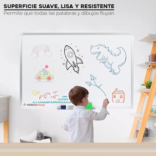 Foto 2 | Pizarrón Blanco Magnético Pizarra 90x60cm Con 4 Marcadores Eo Safe Imports Esi-18153 Blanco