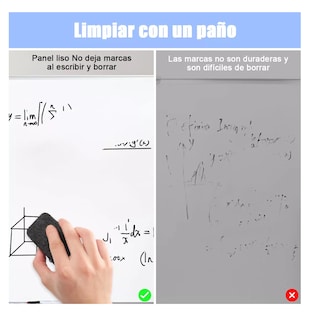 Foto 5 | Pizarrón Magnética + Panel De Tiza Para Escritura 45 X 60 Blanco