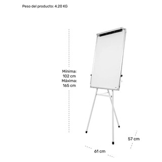 Foto 3 | Pizarron Blanco 90x60cm Caballete Tripie Altura Ajustable Eo Safe Imports Esi-19063 Negro