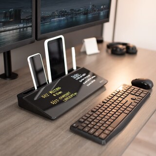 Foto 7 | Pizarra Blanca De Escritorio Vivo Glass Desk-wb16b Con Almacenamiento Negro - Venta Internacional.
