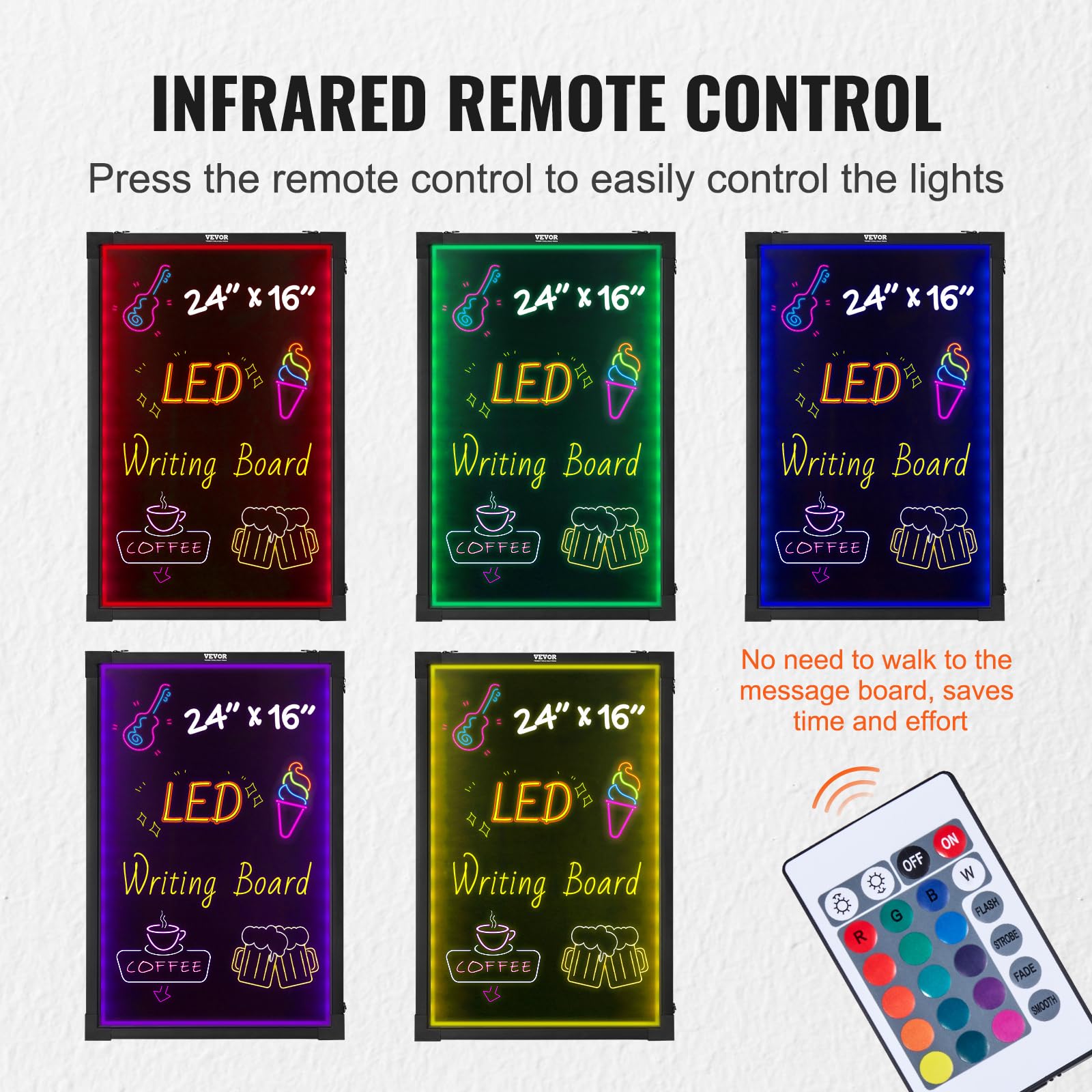 Foto 5 pulgar | Pizarra Led Para Escribir Mensajes Vevor 24 X 16 Con Rotuladores De Tiza - Venta Internacional.