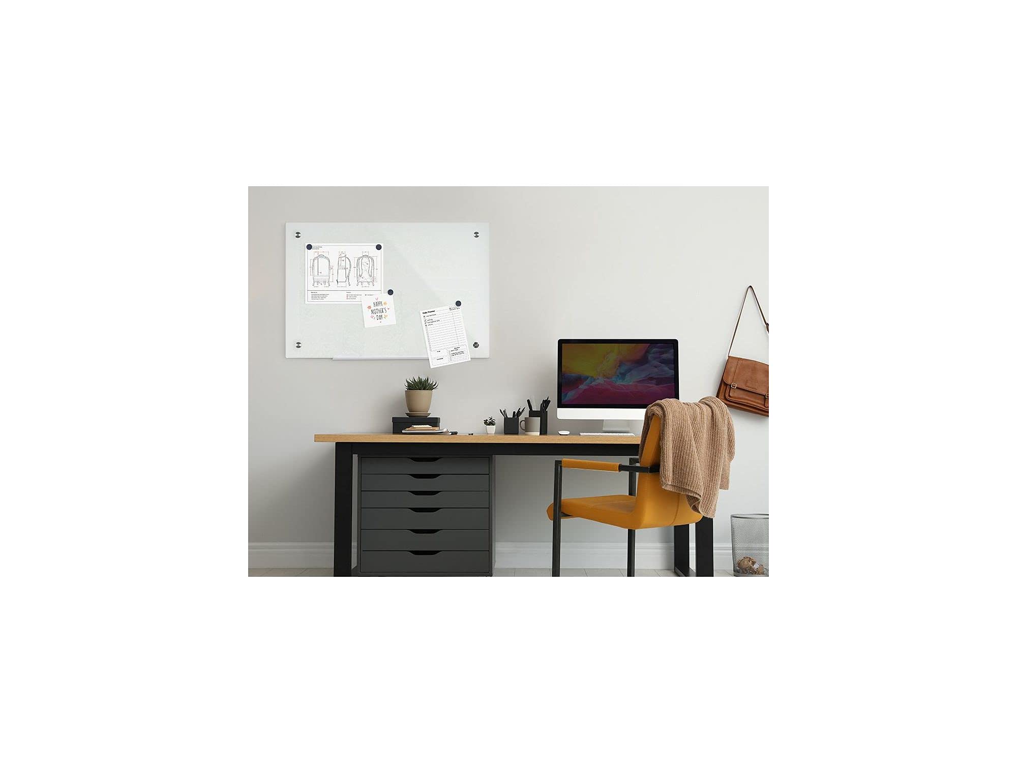 Foto 5 | Pizarra De Vidrio De Borrado En Seco Mastervision Bi-silque River White 45x - Venta Internacional.