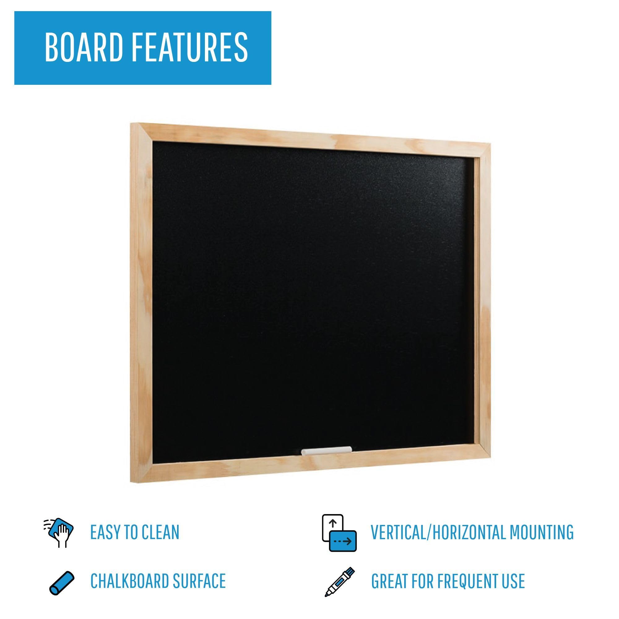 Foto 3 | Pizarra Mastervision Con Marco De Madera De Pino, 60 X 90 Cm - Venta Internacional.