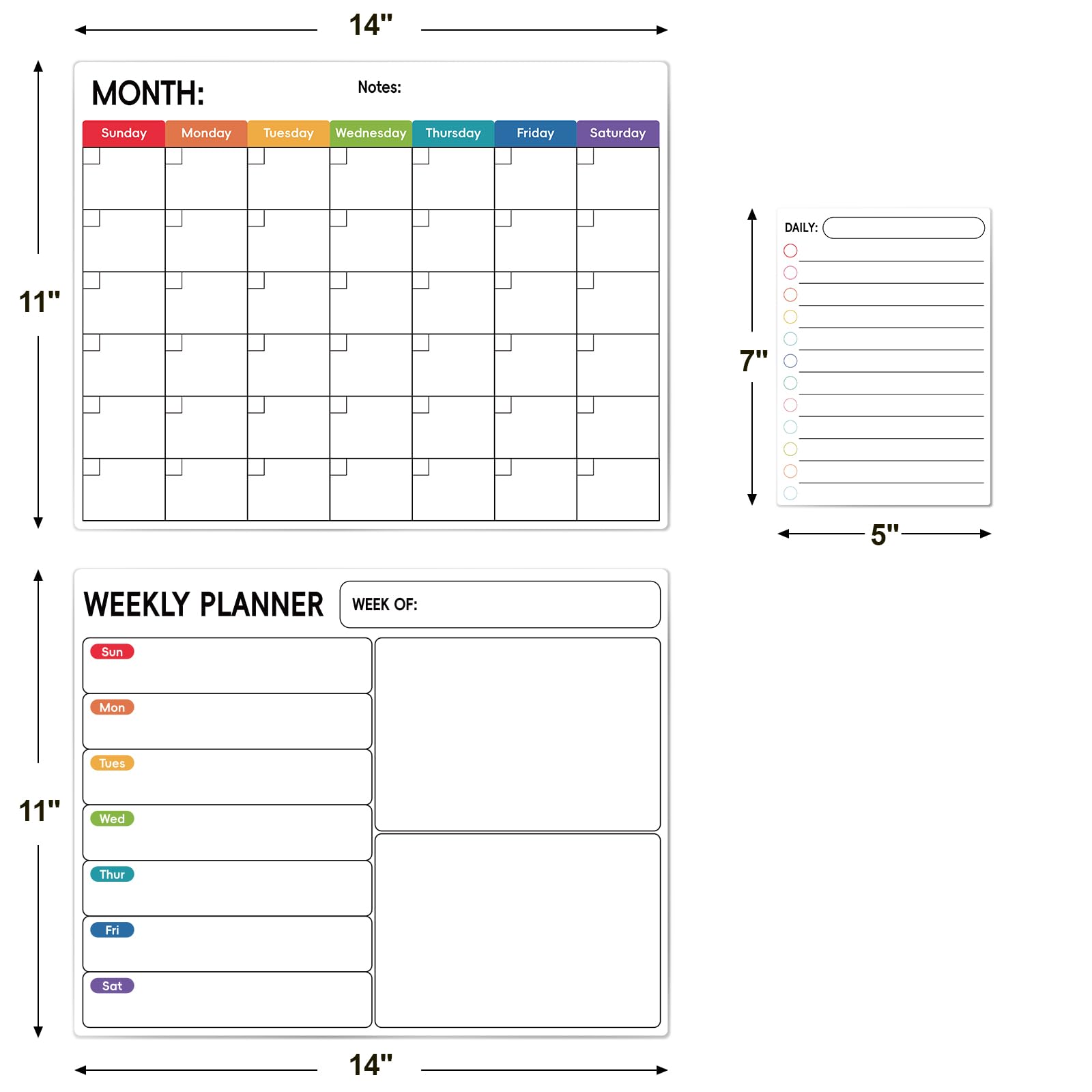Foto 3 pulgar | Calendario Magnético De Borrado En Seco Landneoo Para Nevera, Paquete De 3 - Venta Internacional.