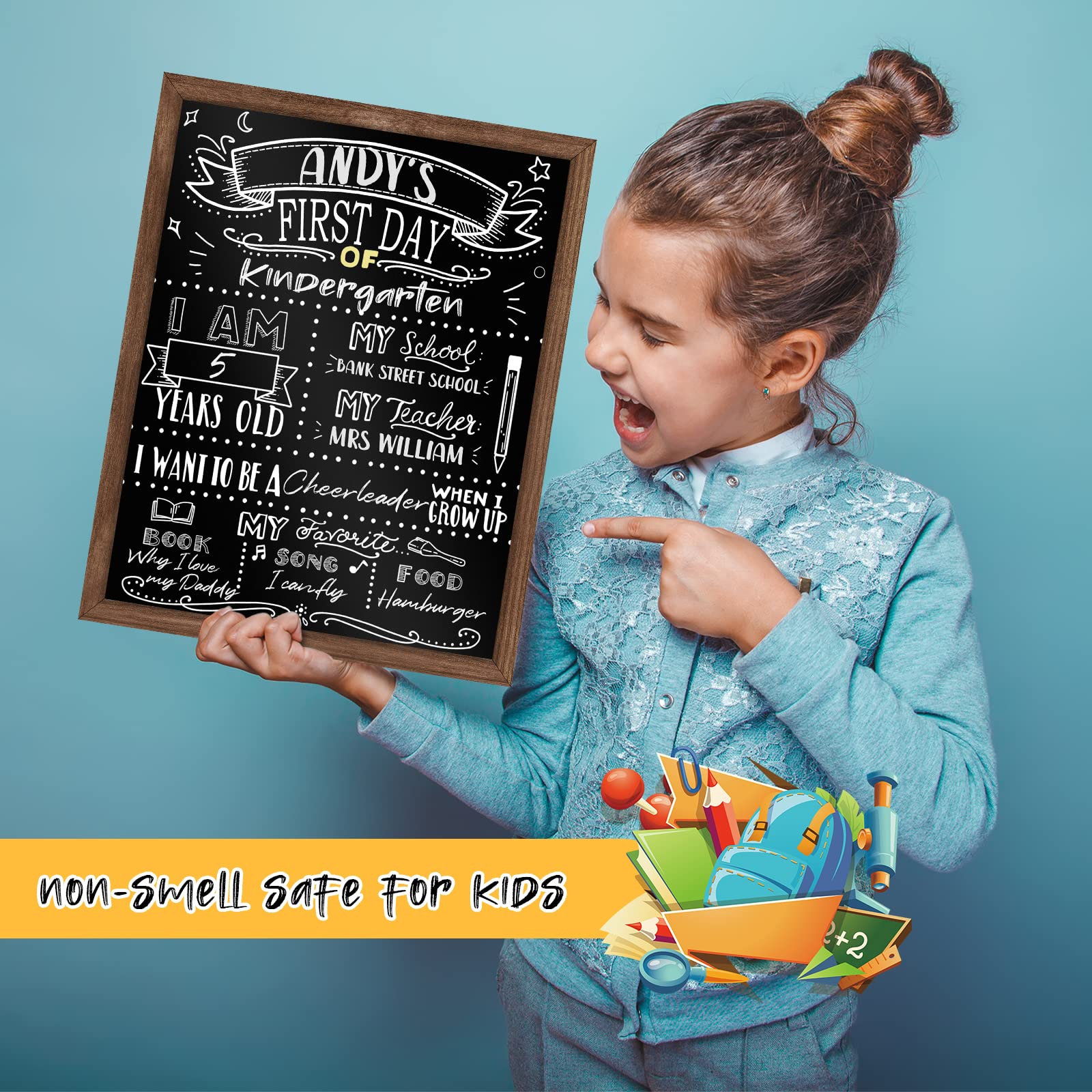 Foto 5 | Consejo Escolar Aberlls Para El Primer Y El Último Día, 28 X 36 Cm, Doble Cara - Venta Internacional.