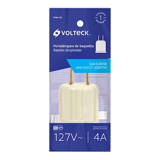 Foto 2 | Portalámpara De Baquelita Con Adaptador Color Marfil Volteck