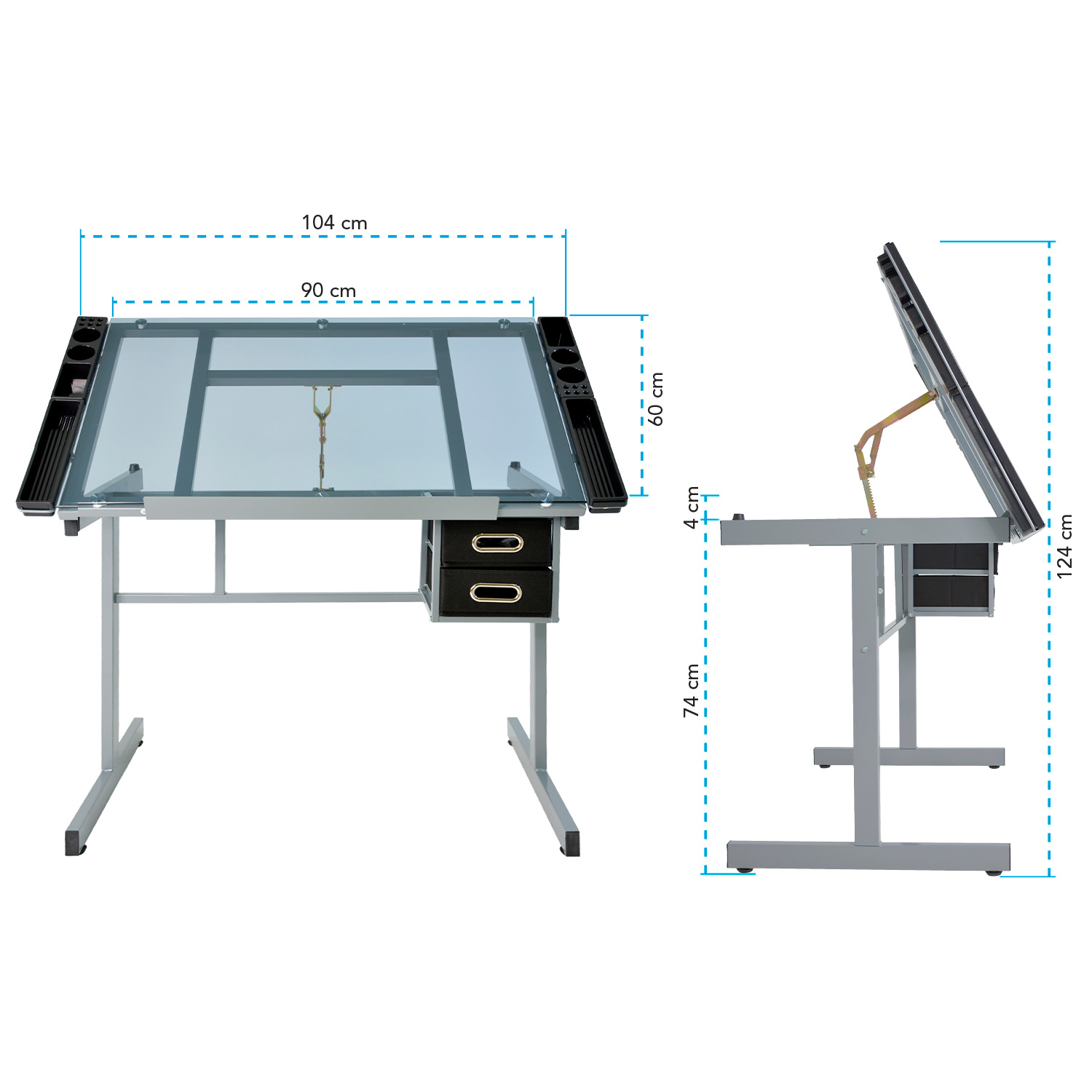 Foto 5 | Restirador Profesional Para Arquitectura Rack & Pack MKZ-RESTICRISGRI Cristal Templado