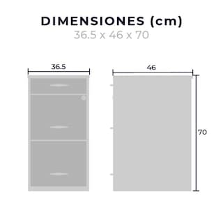 Foto 6 | Archivero Mundo In color Blanco con 3 Gavetas