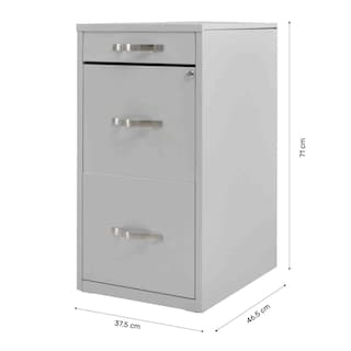 Foto 3 | Archivero Metálico 2 Gabinetes + 1 Cajón Papelero Lapicero Gutstark color Gris