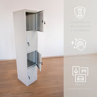 Foto 3 | Casillero Locker De 4 Espacios Gris