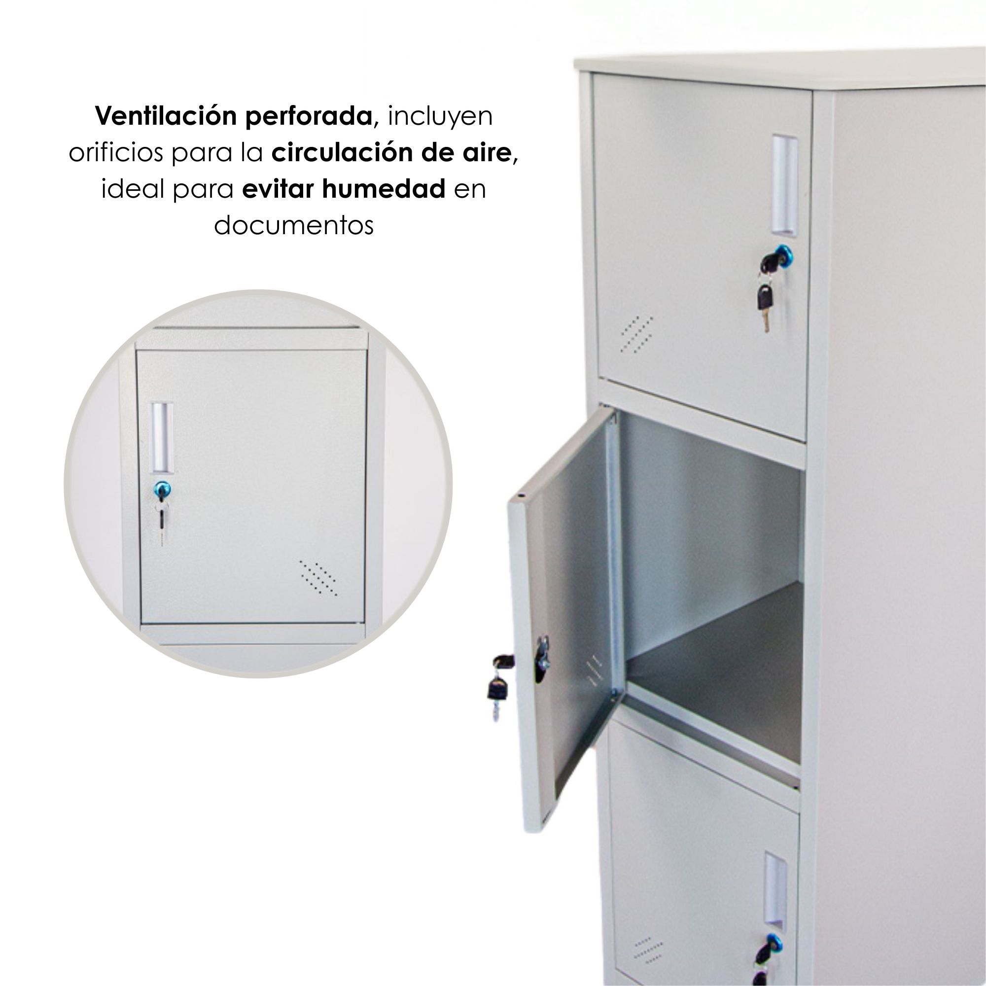 Foto 6 | Casillero Locker De 4 Espacios Gris