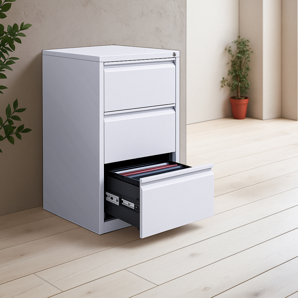 Foto 4 | Archivero Metalico De 3 Cajones Blanco