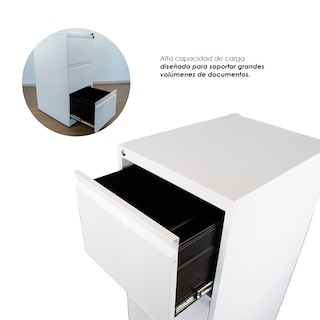 Foto 6 | Archivero Metalico De 3 Cajones Blanco