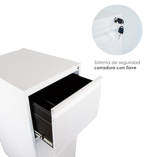 Foto 7 | Archivero Metalico De 3 Cajones Blanco