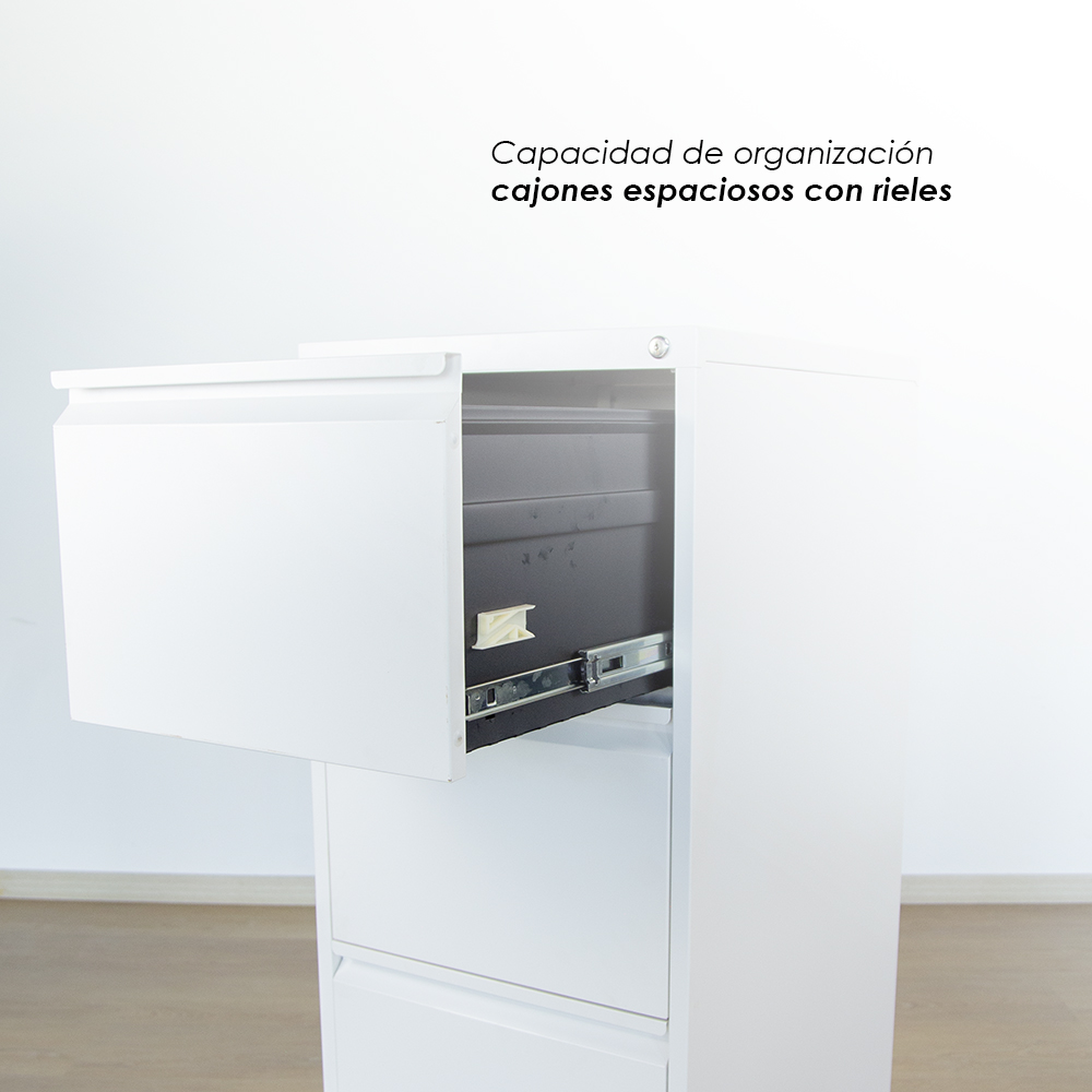 Foto 8 | Archivero Metalico De 3 Cajones Blanco