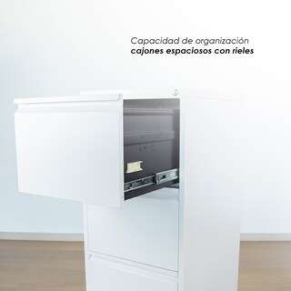 Foto 8 | Archivero Metalico De 3 Cajones Blanco
