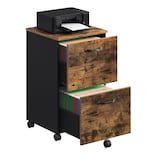 Archivador Vasagle Con 2 Cajones Para El Hogar Y La Oficina, Color Marrón Rústico - Venta Internacional.