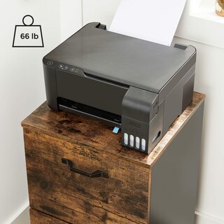 Foto 4 | Archivador Vasagle Con 2 Cajones Para El Hogar Y La Oficina, Color Marrón Rústico - Venta Internacional.