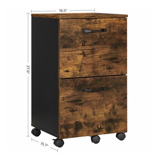 Foto 7 | Archivador Vasagle Con 2 Cajones Para El Hogar Y La Oficina, Color Marrón Rústico - Venta Internacional.