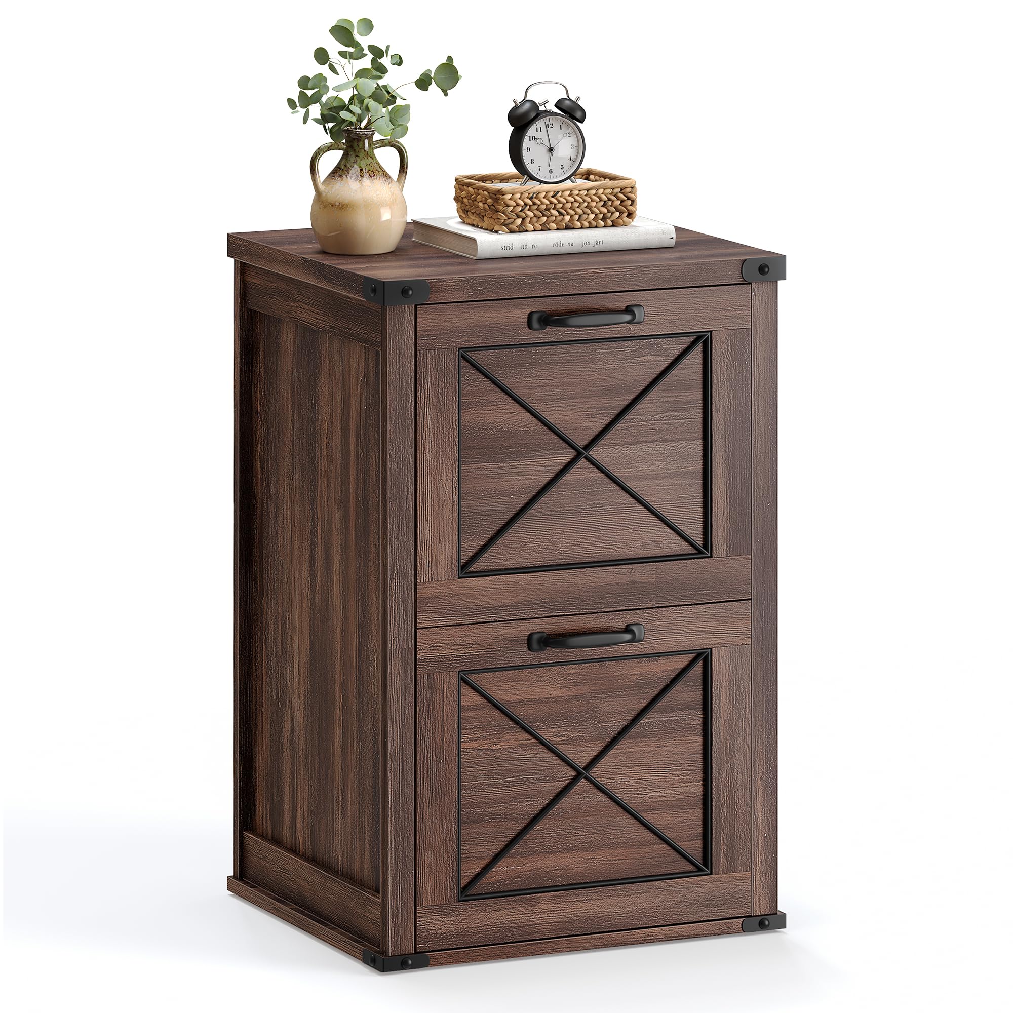 Archivador Vasagle, Archivador, 2 Cajones, Soporte Para Impresora, Color Granate - Venta Internacional.