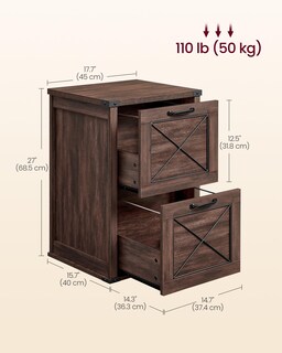 Foto 6 | Archivador Vasagle, Archivador, 2 Cajones, Soporte Para Impresora, Color Granate - Venta Internacional.