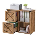 Archivador Lateral Vasagle Con 2 Cajones Marrón Miel Uofc049t41 - Venta Internacional.