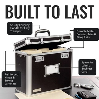 Foto 6 | Caja Organizadora De Archivos, Tamaño Carta, Tamaño Carta, Con Candado, Negra - Venta Internacional.