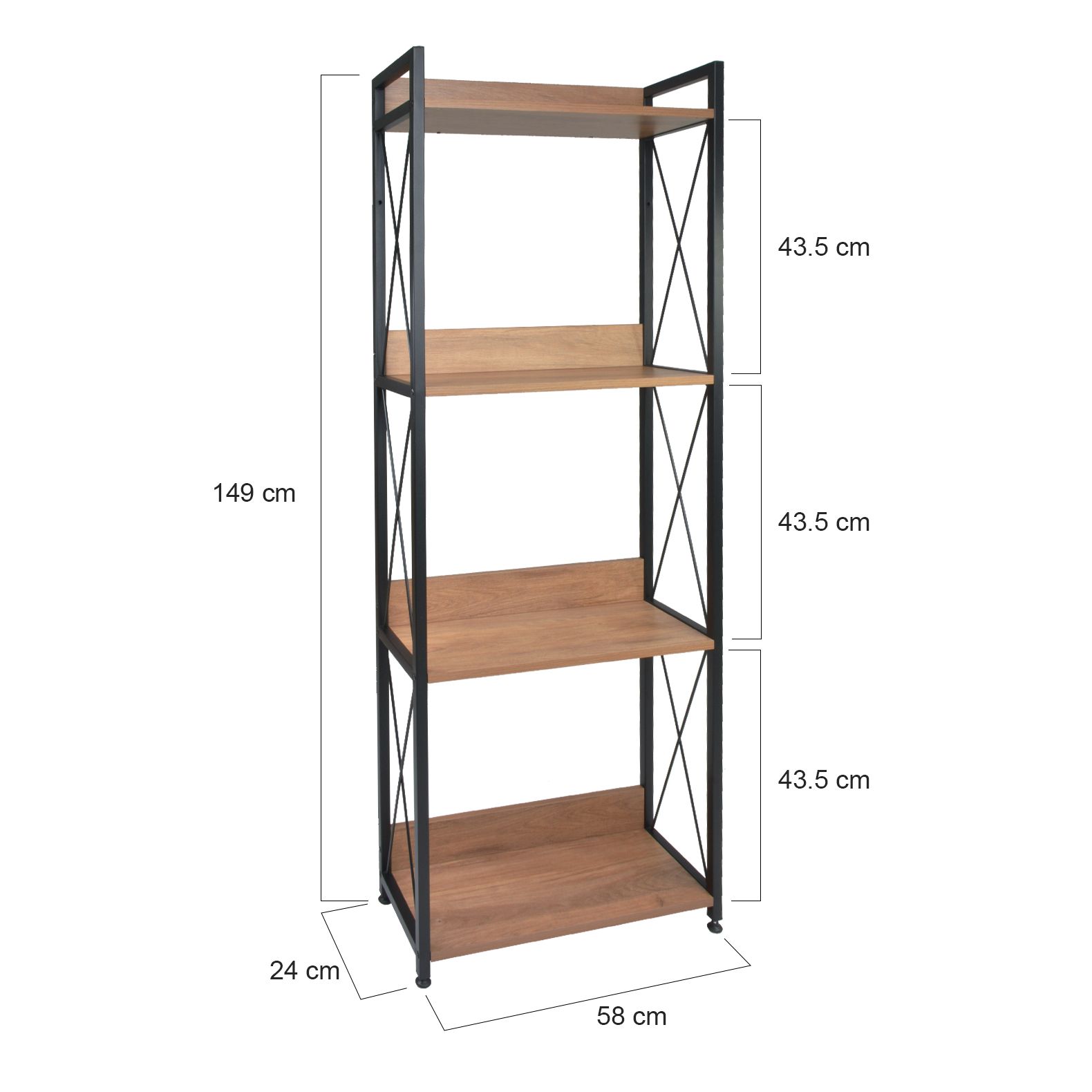 Foto 4 pulgar | Librero Estante Minimalista Industrial Multiusos 4 Niveles Rack & Pack mkz-librerovecaf Café
