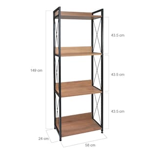 Foto 3 | Librero Estante Minimalista Industrial Multiusos 4 Niveles Rack & Pack mkz-librerovecaf Café