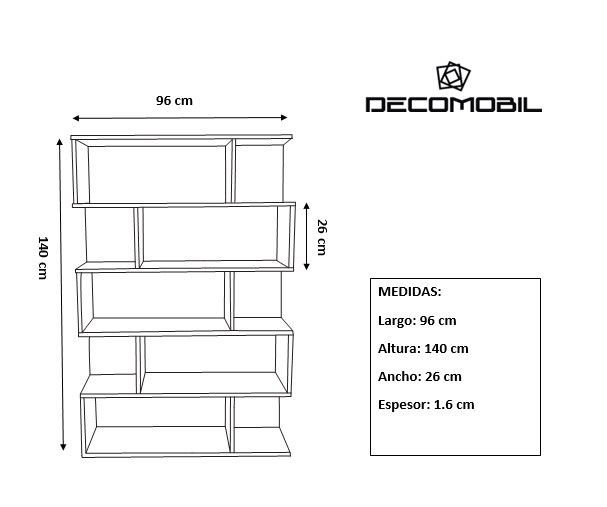 Foto 6 | Librero Asimétrico Genérico LB04 color Blanco