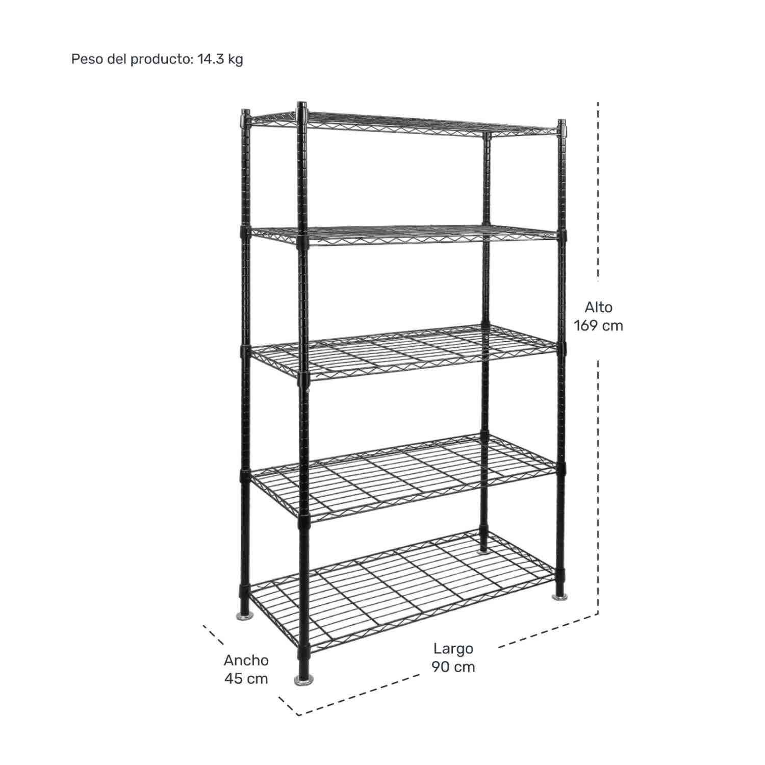 Foto 6 pulgar | Estante Rack & Pack color Negro de 5 Niveles