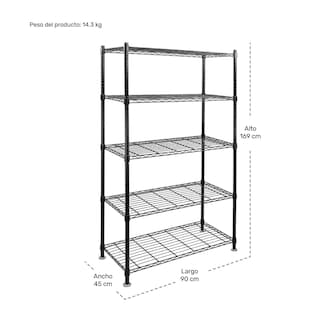 Foto 5 | Estante Rack & Pack color Negro de 5 Niveles
