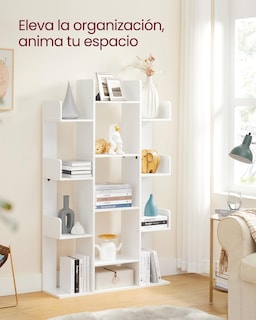 Foto 3 | Estantería Vasagle En Forma De Árbol Con 13 Compartimentos, Color Blanco