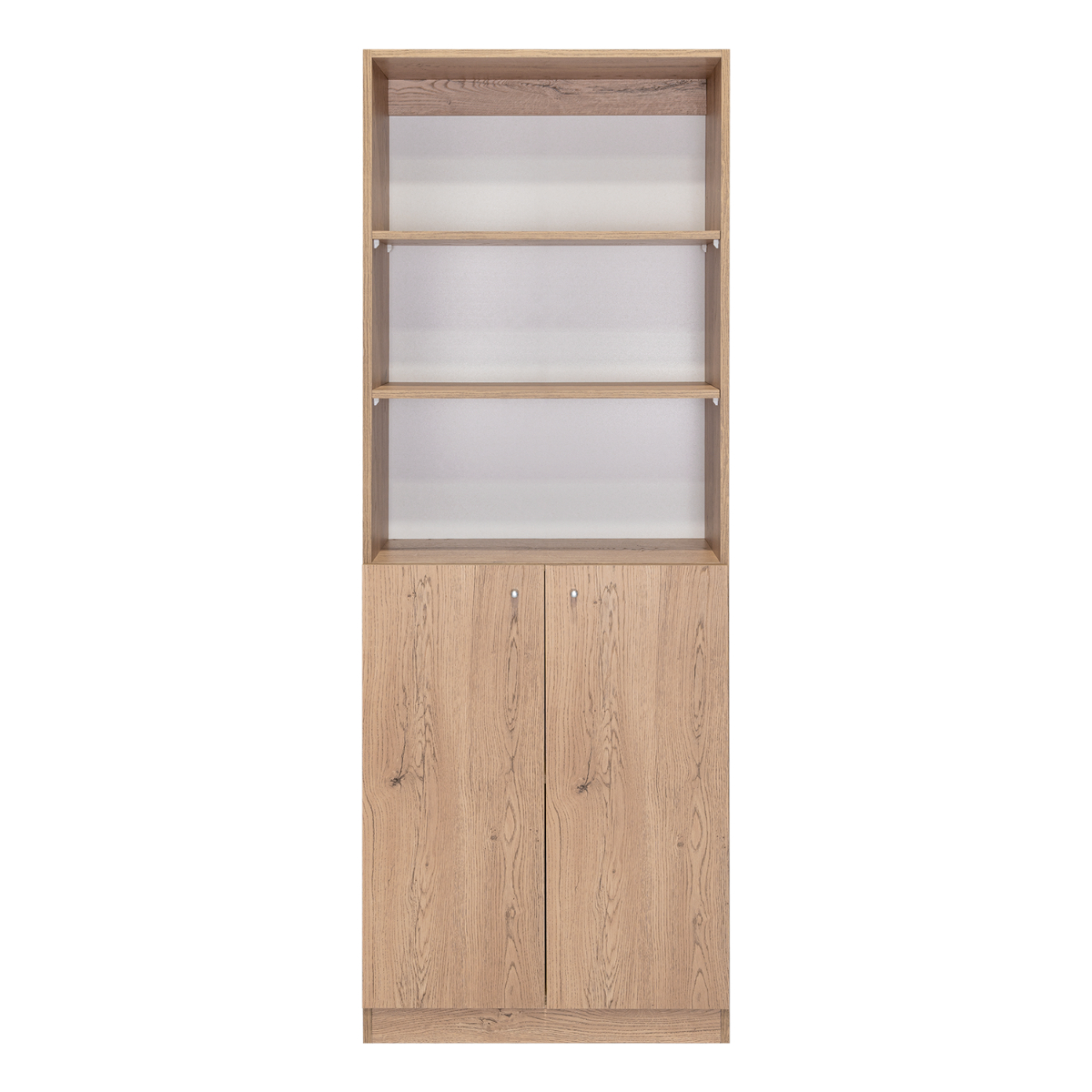 Foto 5 | Biblioteca Home, Macadamia Y Blanco Cartón, Con Cinco Entrepaños Y Dos Puertas Abatibles