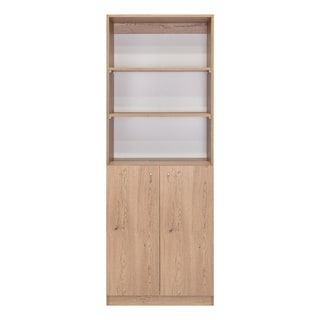 Foto 5 | Biblioteca Home, Macadamia Y Blanco Cartón, Con Cinco Entrepaños Y Dos Puertas Abatibles