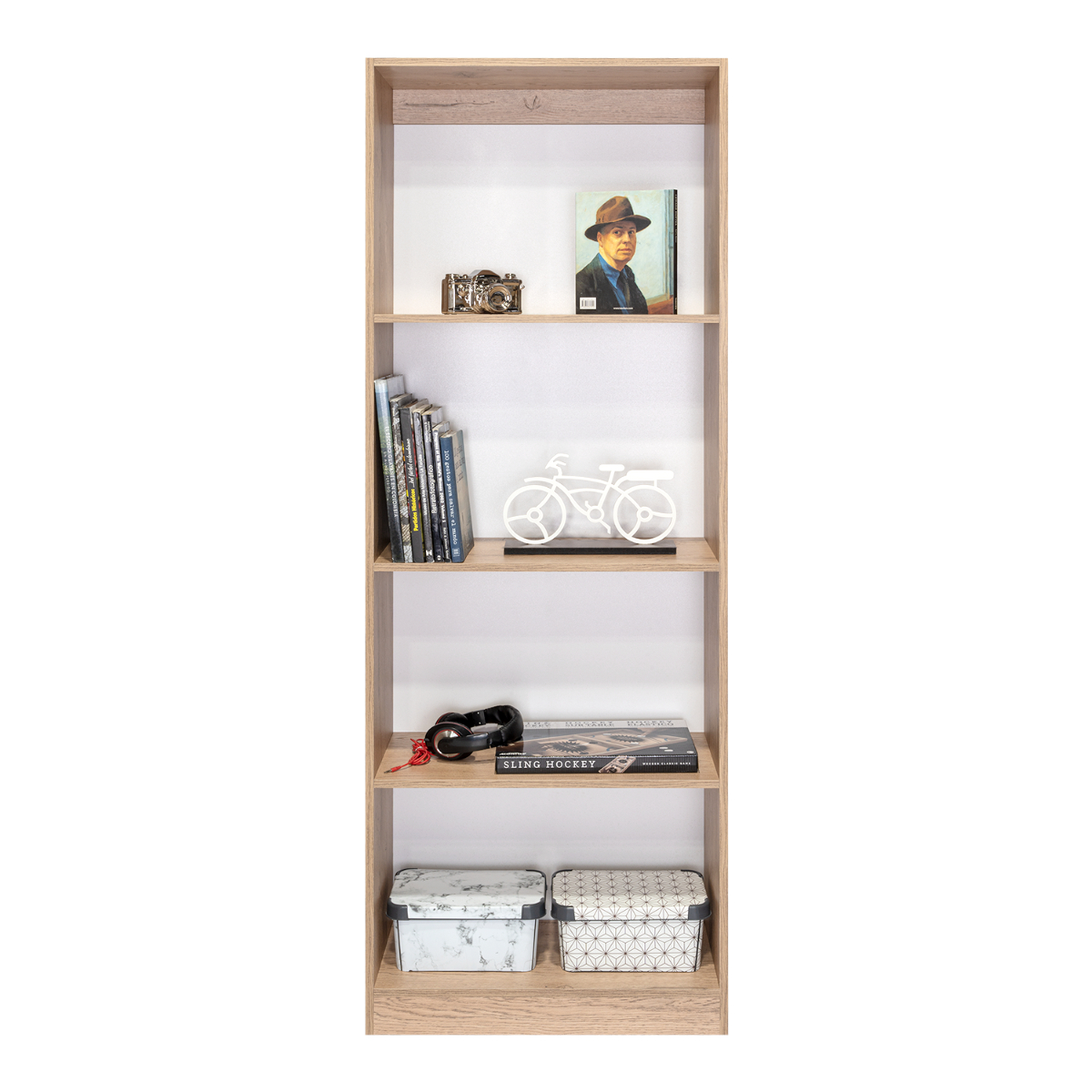 Foto 2 | Biblioteca Home, Macadamia Y Blanco Duqueza, Con Cuatro Entrepaños
