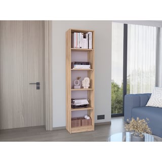 Foto 1 | Biblioteca Home Eco, Macadamia Y Blanco Duqueza, Con Cinco Entrepaños