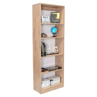 Foto 3 | Biblioteca Home, Macadamia Y Blanco Duqueza, Con Cinco Entrepaños