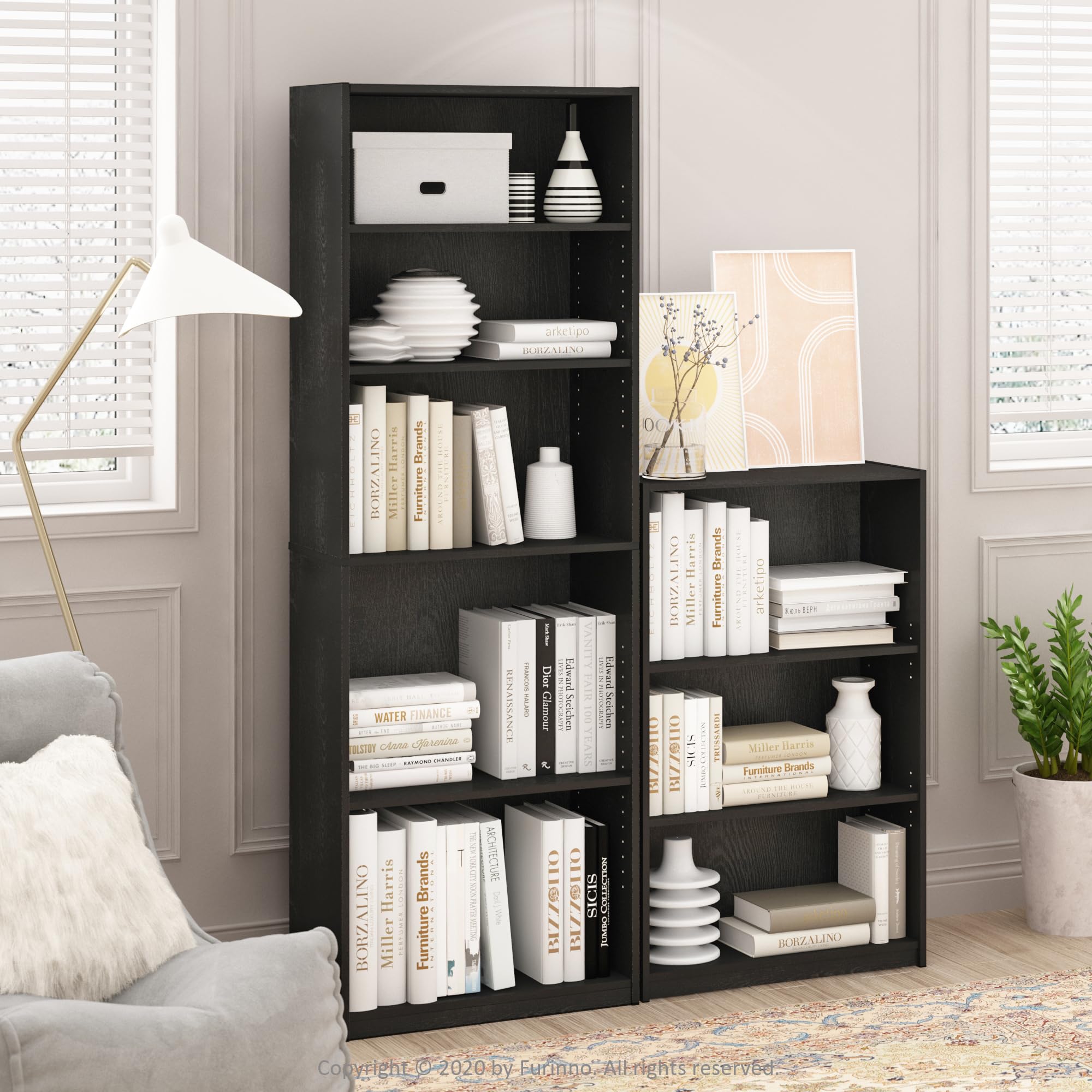 Foto 8 pulgar | Librería Furinno Jaya Simply Home Con 5 Estantes Y 5 Niveles, Negra - Venta Internacional.