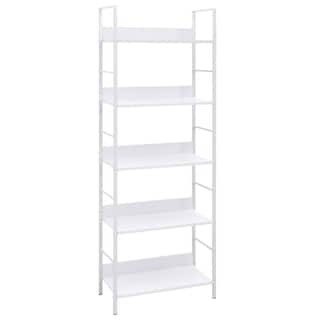 Foto 1 | Estantería Para Libros Vidaxl De 5 Capas Color Blanco 60 X 27 6 X 158 5 Cm Madera Artificial - Venta Internacional.