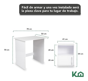 Foto 5 | Escritorio + Estante 3 Niveles + Estante KingsHouse B1276-SZ color Blanco